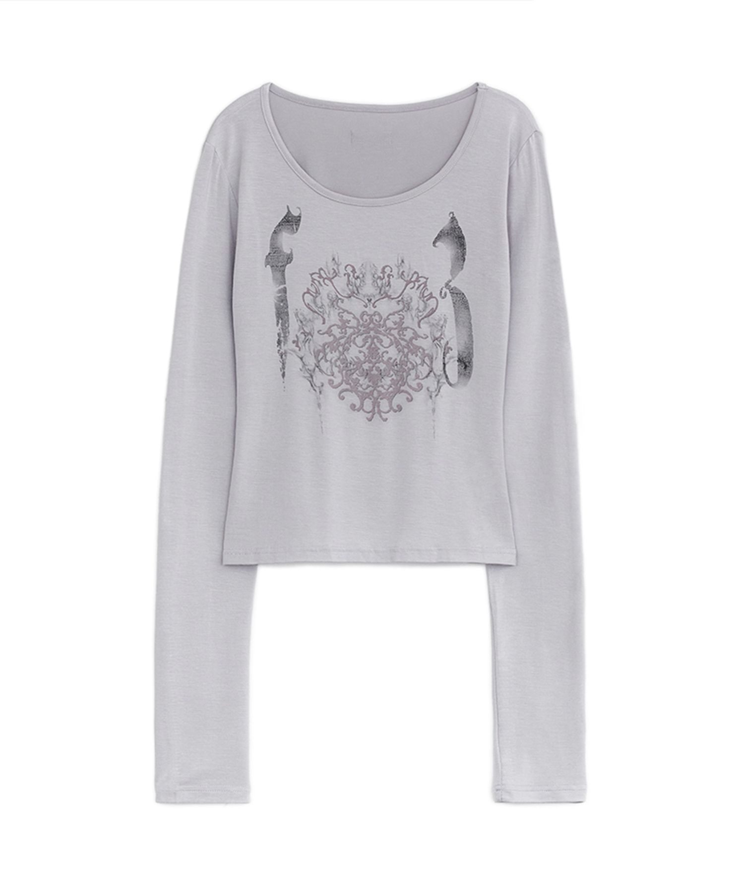 ◇hug your skin◇ Ornament printed top greyish pink MUSINSA | HUG YOUR SKIN Ornamental Print Top (Greyish Pink)
