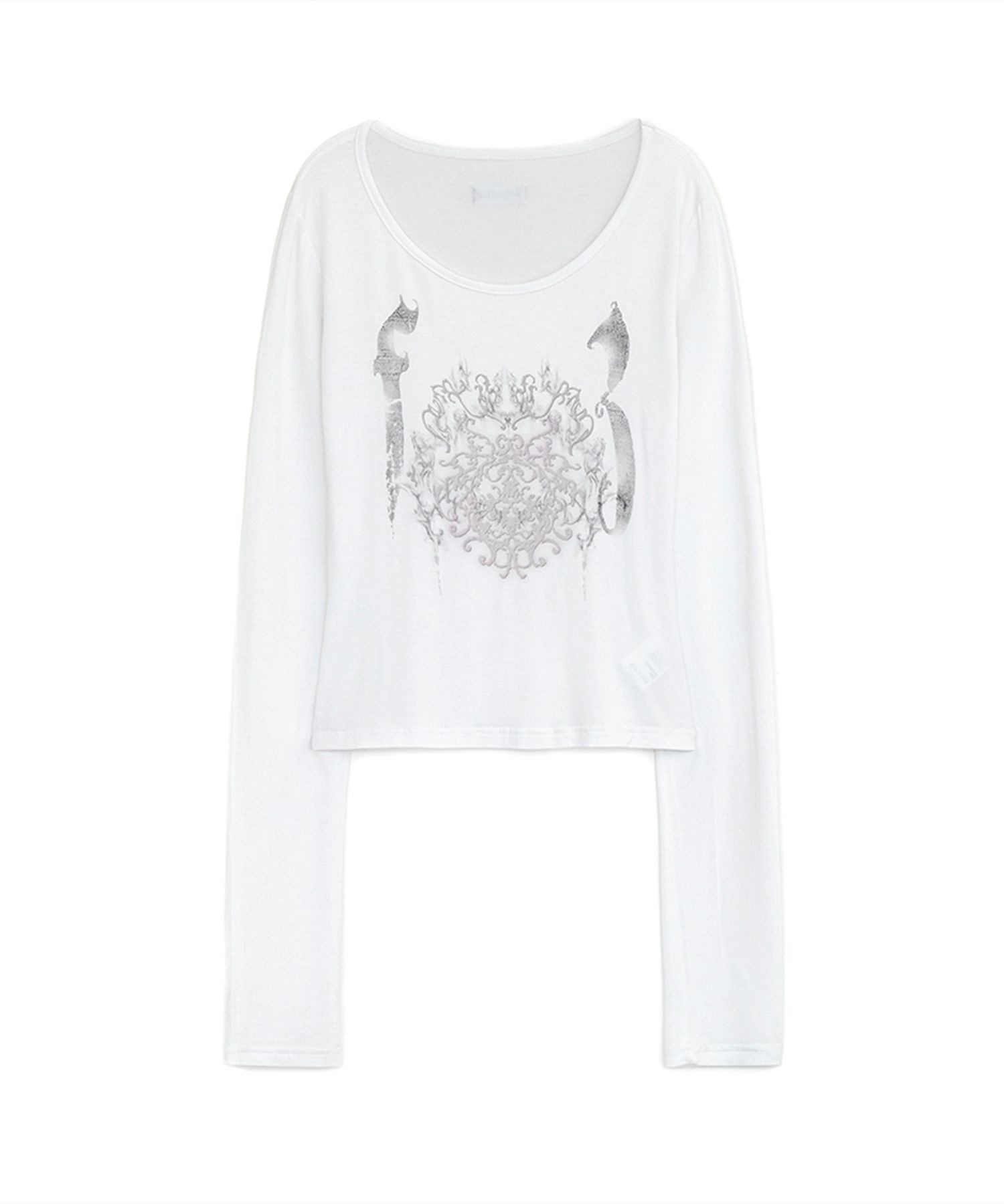 hug your skin☆Ornament printed top MUSINSA公式 | HUG YOUR SKIN Ornament Print Top (White)
