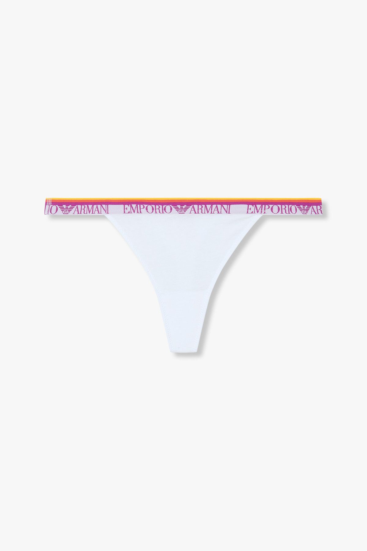 엠포리오 아르마니 언더웨어(EMPORIO ARMANI UNDERWEAR) 여성 스트라이프 밴딩 코튼 티팬티_화이트 0825110522