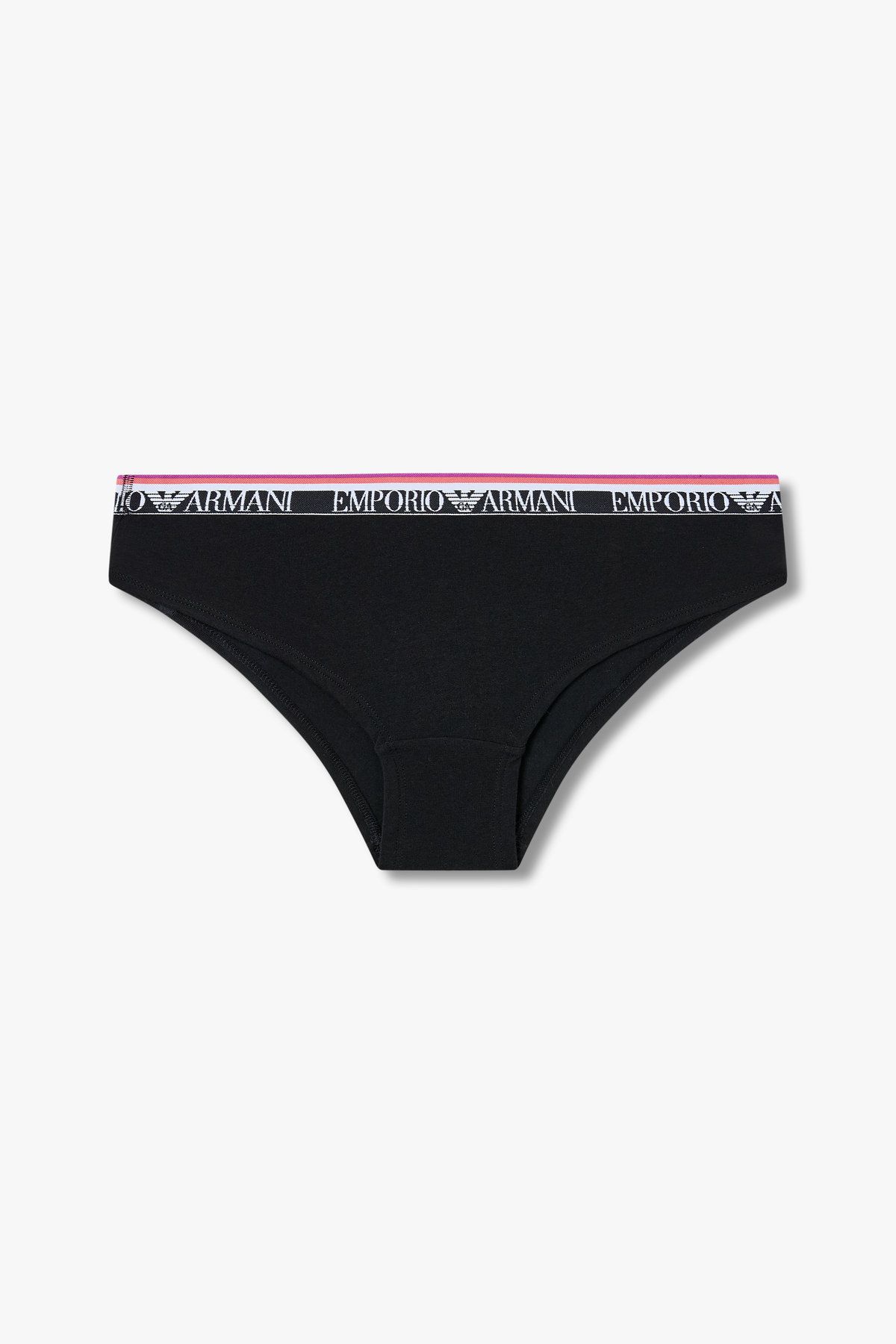 엠포리오 아르마니 언더웨어(EMPORIO ARMANI UNDERWEAR) 여성 스트라이프 밴딩 코튼 치키 팬츠_블랙 0825112525