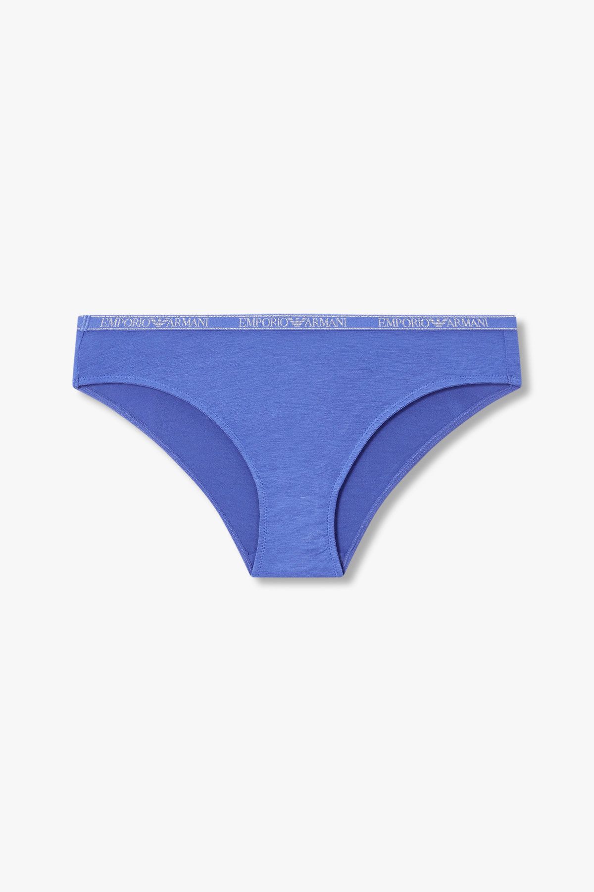 엠포리오 아르마니 언더웨어(EMPORIO ARMANI UNDERWEAR) 여성 메탈릭 로고 밴딩 레이온 브리프_로얄 블루 0825111535