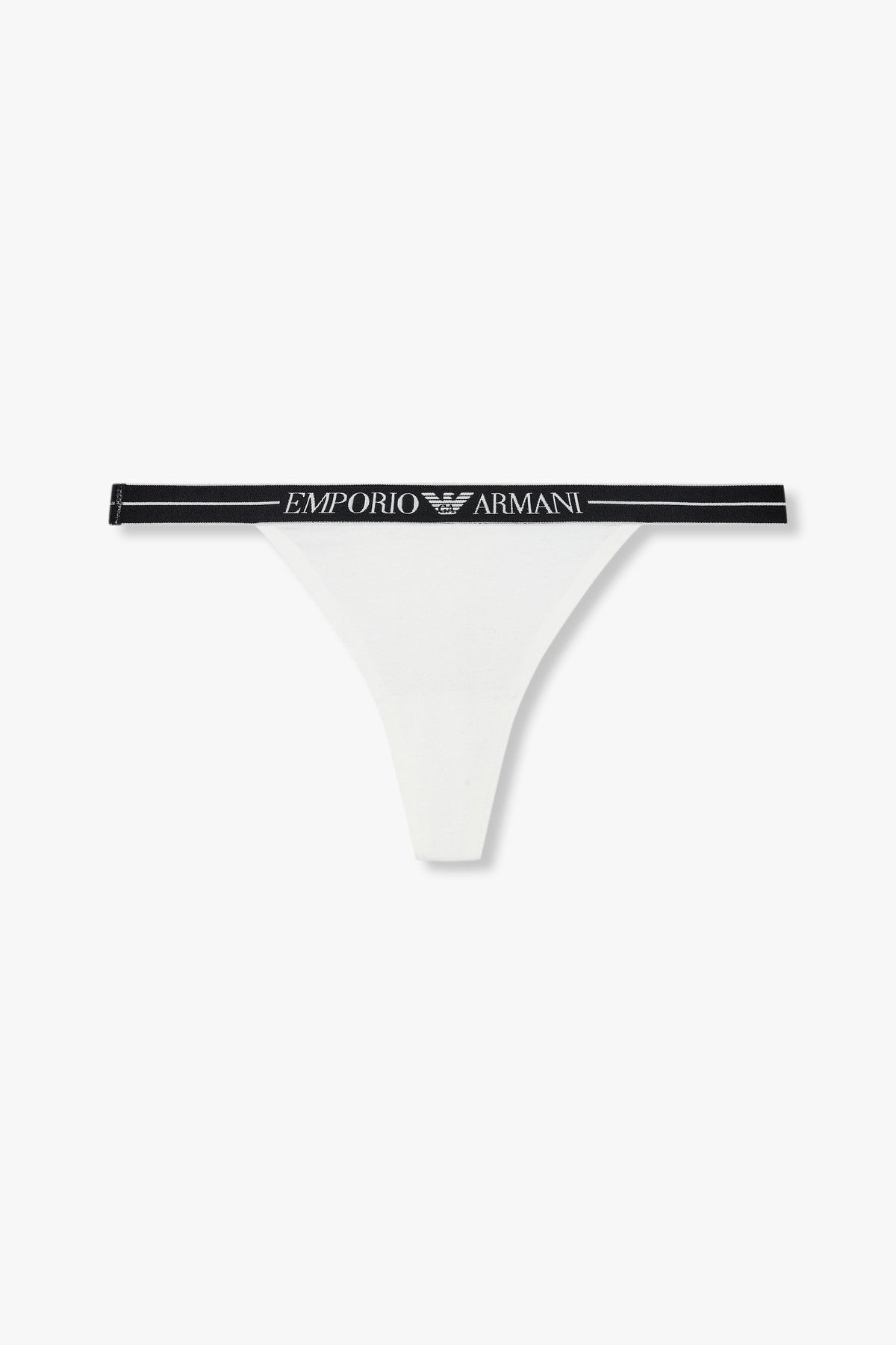 엠포리오 아르마니 언더웨어(EMPORIO ARMANI UNDERWEAR) 여성 라인 로고 밴딩 코튼 티팬티_화이트 0825110515