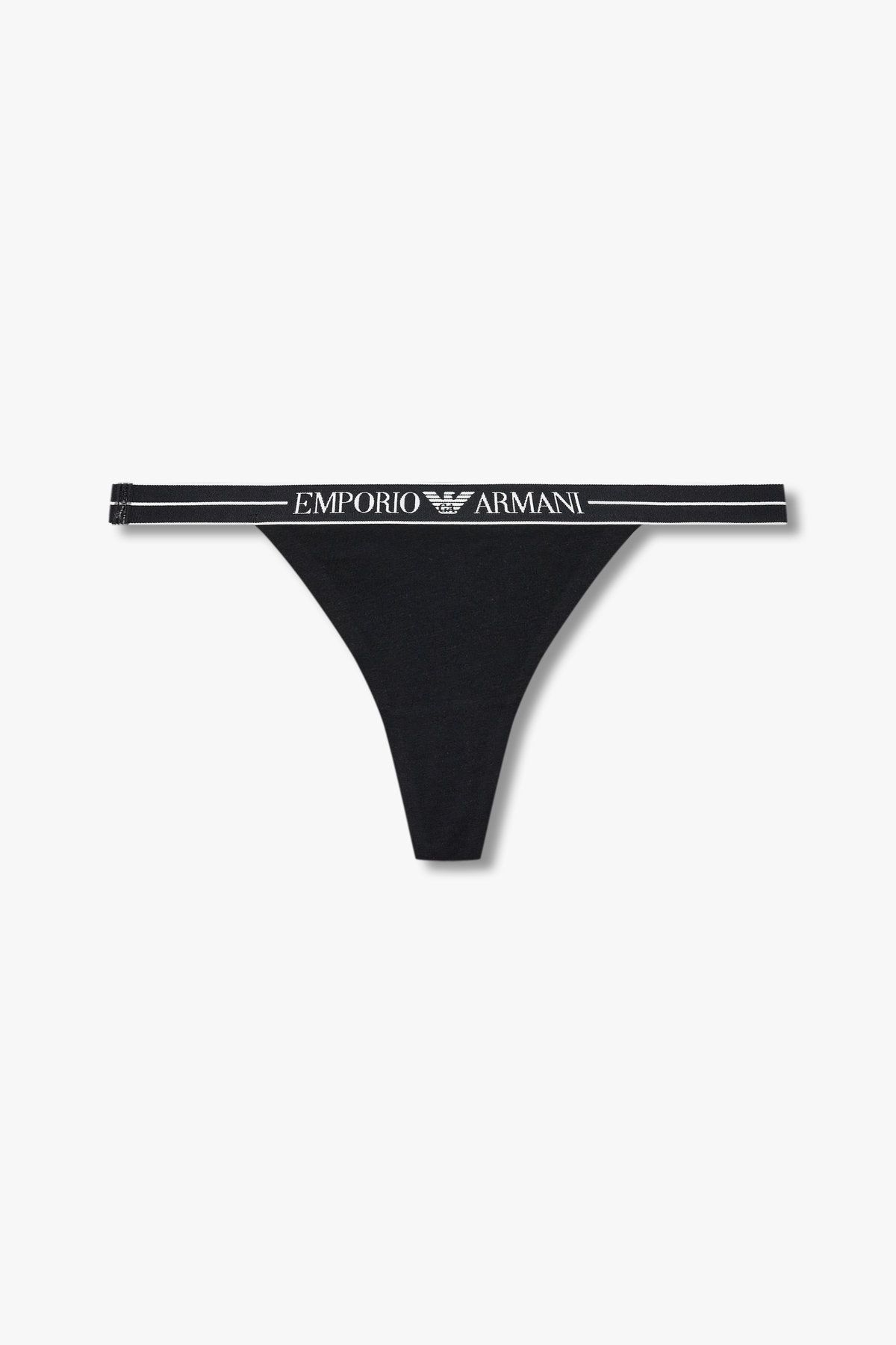 엠포리오 아르마니 언더웨어(EMPORIO ARMANI UNDERWEAR) 여성 라인 로고 밴딩 코튼 티팬티_블랙 0825110517