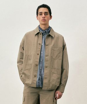 코튼 프렌치 워시드 워크자켓 베이지 COOSJK041BEIGE