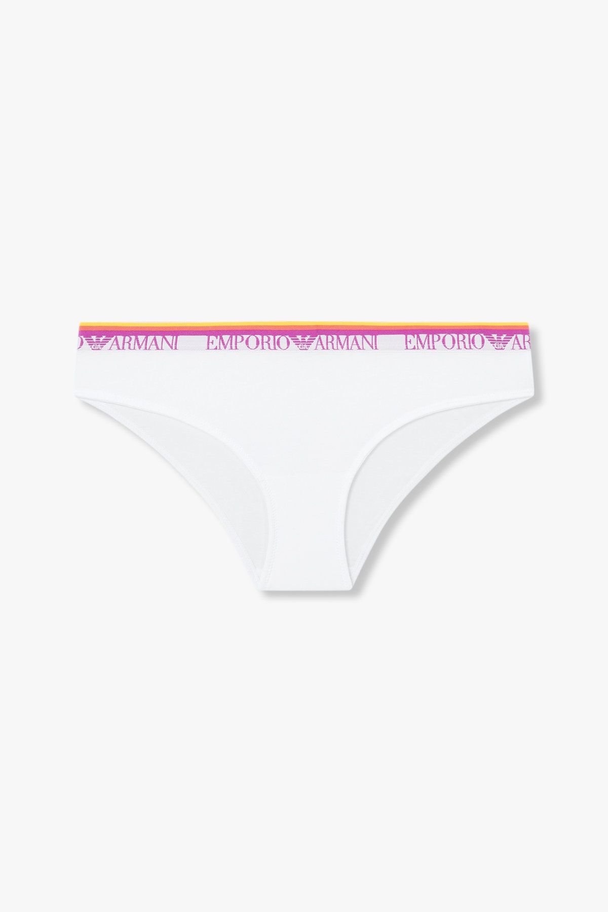 엠포리오 아르마니 언더웨어(EMPORIO ARMANI UNDERWEAR) 여성 스트라이프 밴딩 코튼 브리프_화이트 0825111522