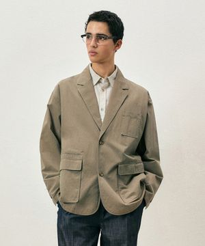 코튼 루즈핏 워시드 블레이저 베이지 COOSJK039BEIGE