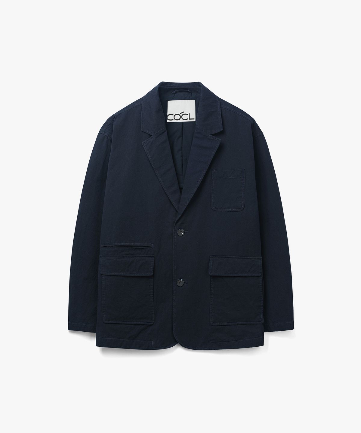 커스텀어클락(COSTUME O’CLOCK) 코튼 루즈핏 워시드 블레이저 네이비 COOSJK039NAVY