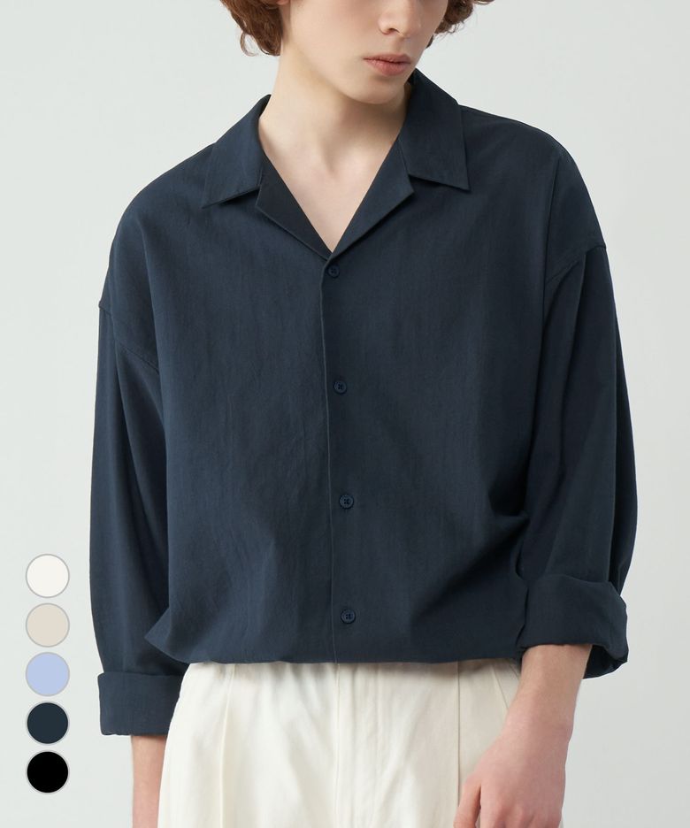 오버핏 오픈카라 라이크 린넨셔츠 5 COLOR