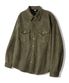 웨스턴 투 포켓 자수 스웨이드 셔츠 [카키]