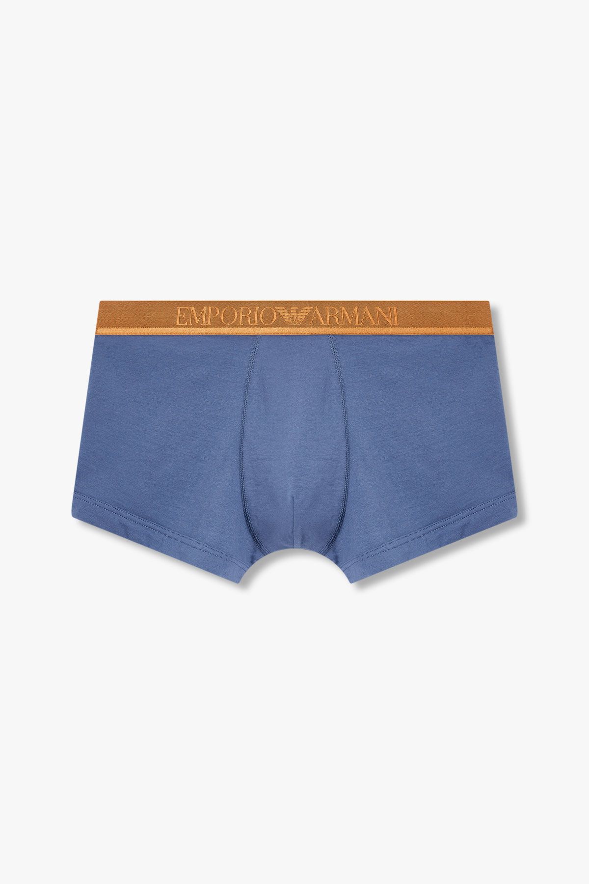 엠포리오 아르마니 언더웨어(EMPORIO ARMANI UNDERWEAR) 남성 골든 로고 밴딩 코튼 드로즈_인디고 0815112319