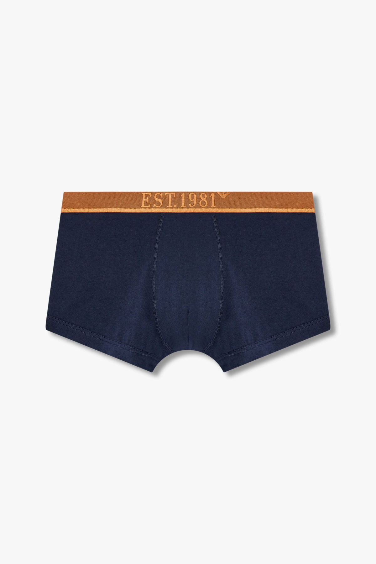 엠포리오 아르마니 언더웨어(EMPORIO ARMANI UNDERWEAR) 남성 골든 로고 밴딩 코튼 드로즈_블루 0815112320