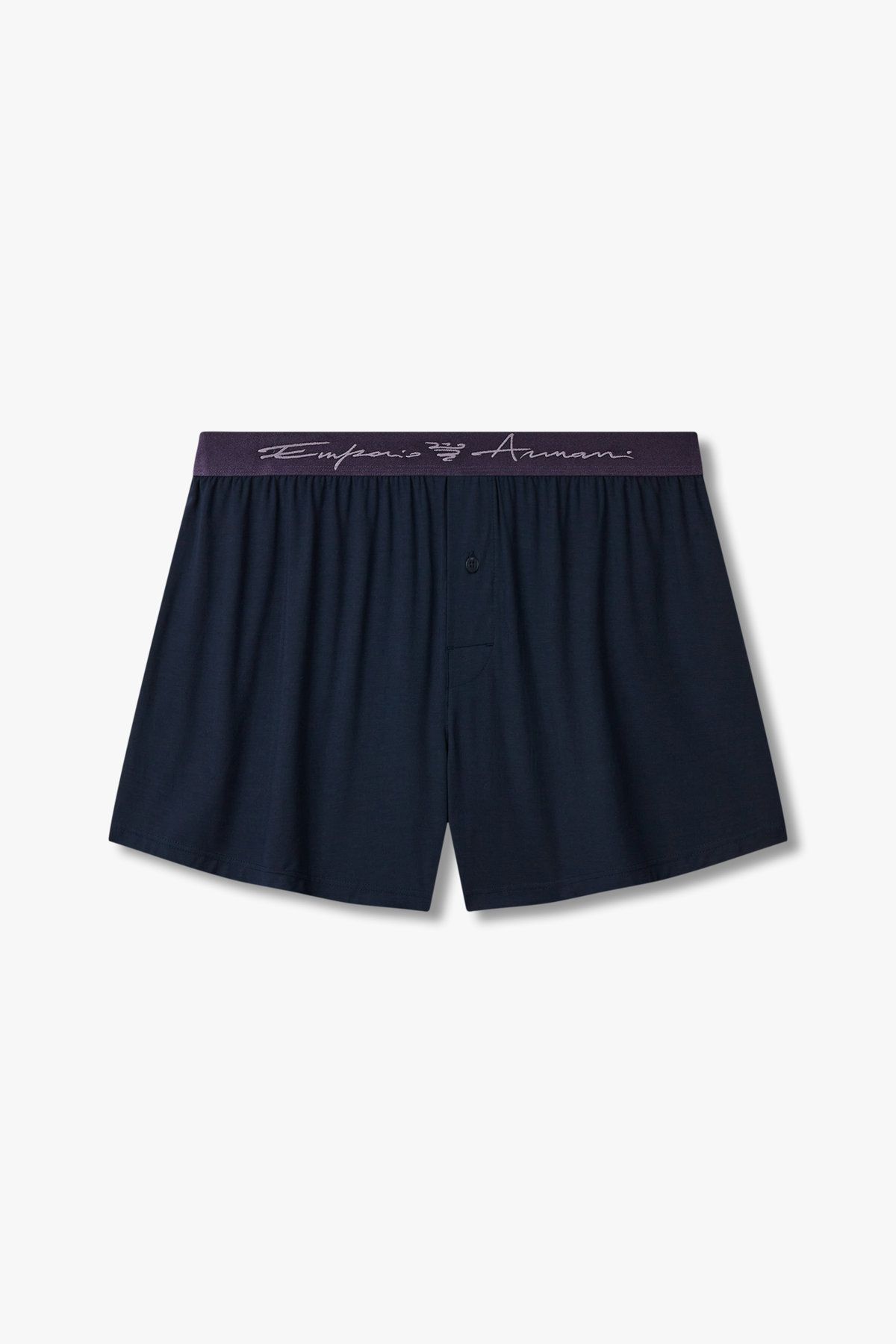 엠포리오 아르마니 언더웨어(EMPORIO ARMANI UNDERWEAR) 남성 로고 자수 밴딩 레이온 트렁크_블루 0815112091