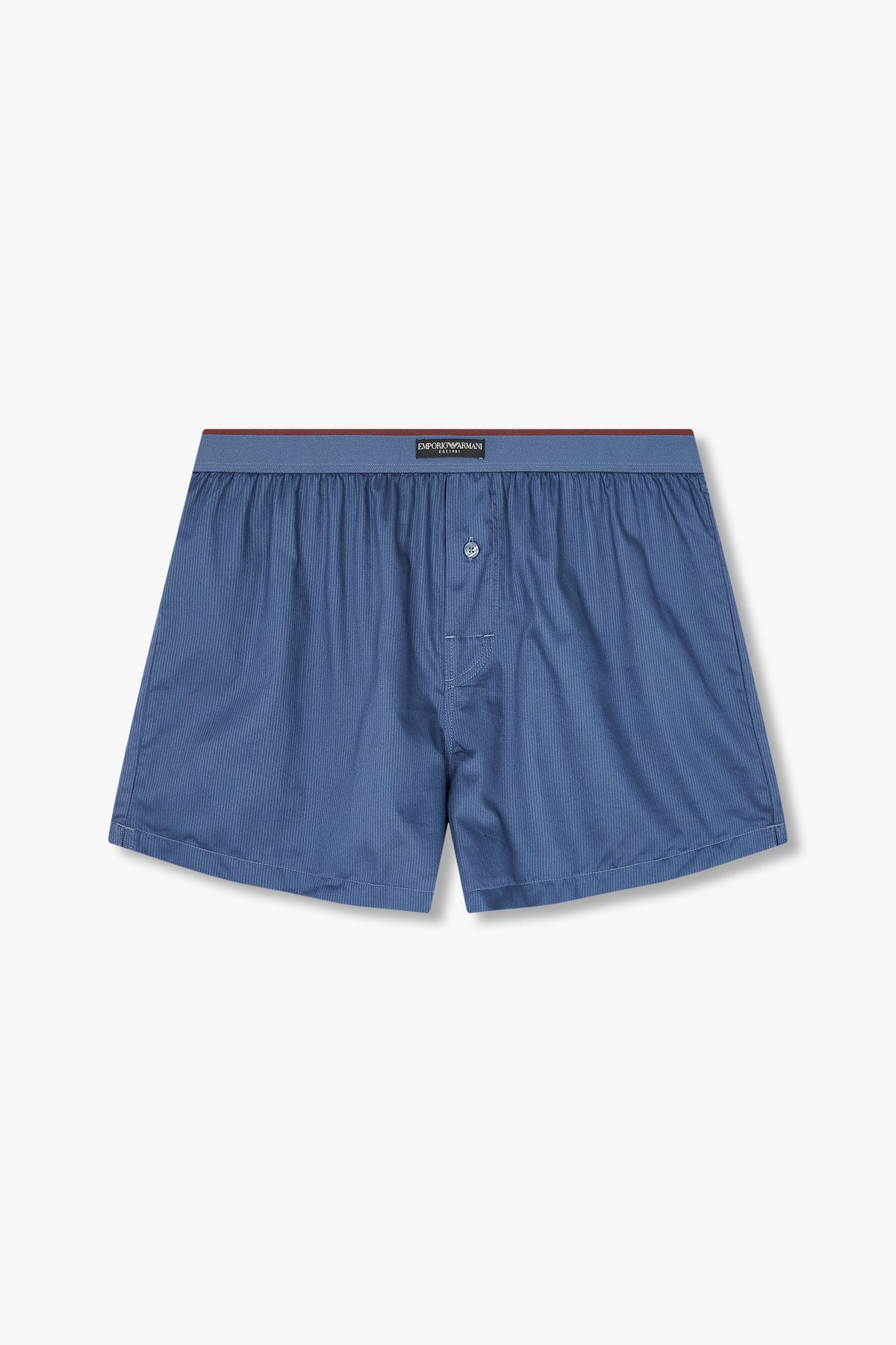 엠포리오 아르마니 언더웨어(EMPORIO ARMANI UNDERWEAR) 남성 로고 라벨 밴딩 스트라이프 트렁크_인디고 0815112085