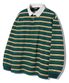 스트라이프 럭비 오버핏 피케 폴로 셔츠 [그린]