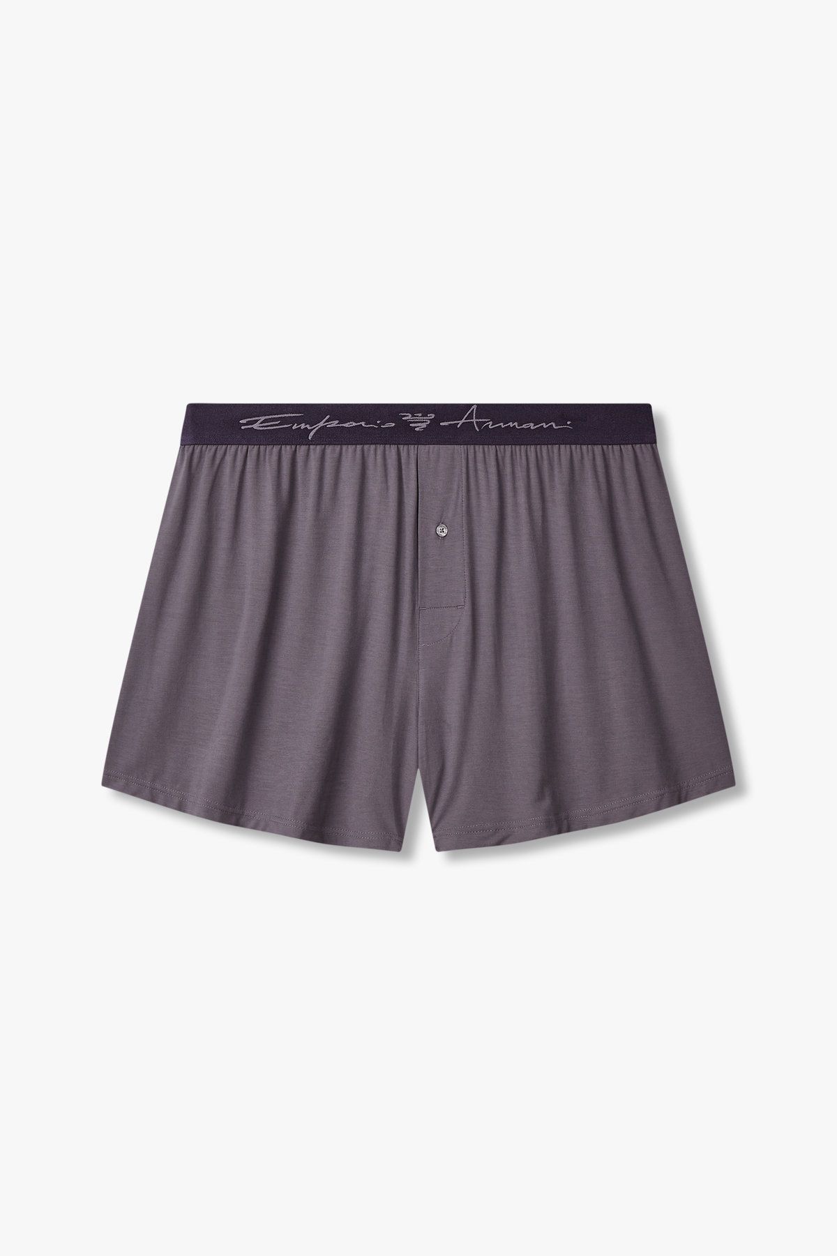 엠포리오 아르마니 언더웨어(EMPORIO ARMANI UNDERWEAR) 남성 로고 자수 밴딩 레이온 트렁크_퍼플 0815112089