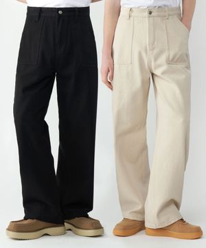 퍼티그 와이드 코튼 데님 워크팬츠 3 Color