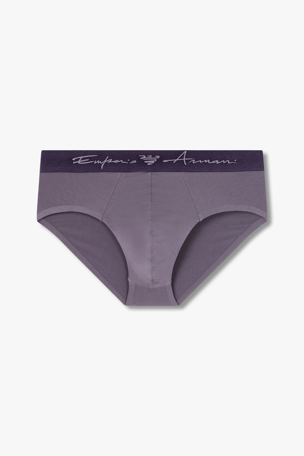 엠포리오 아르마니 언더웨어(EMPORIO ARMANI UNDERWEAR) 남성 커시드 로고 밴딩 브리프_퍼플 0815111013
