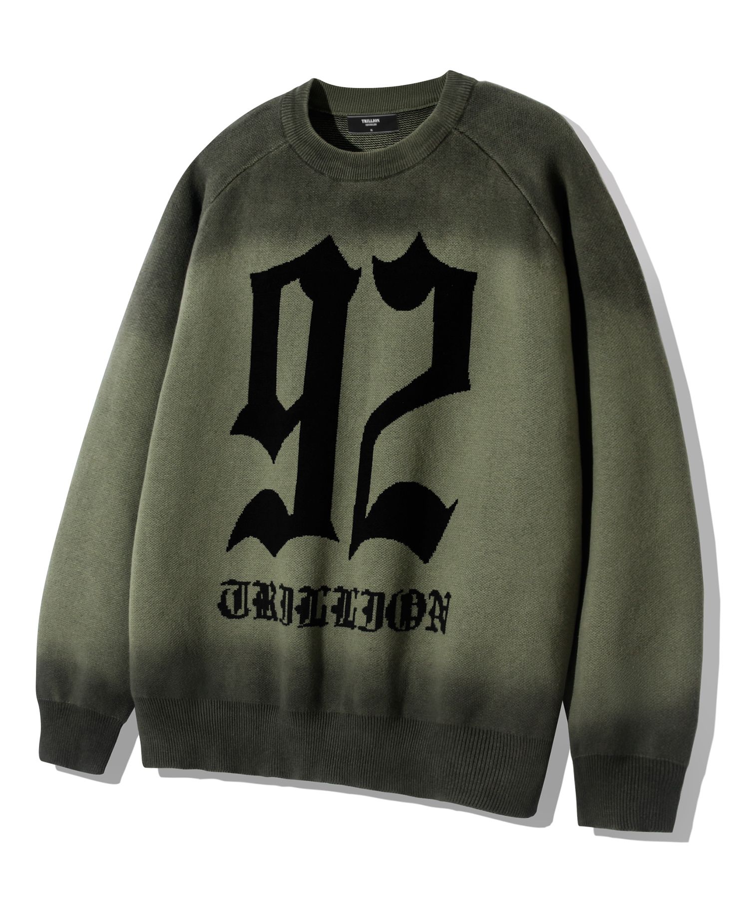 ★TRILLION★2025SS★Gothic Graphic Washing Knitwear★3色 MUSINSA | TRILLION Gothic Graphic Washed Jacquard Knit [Khaki]