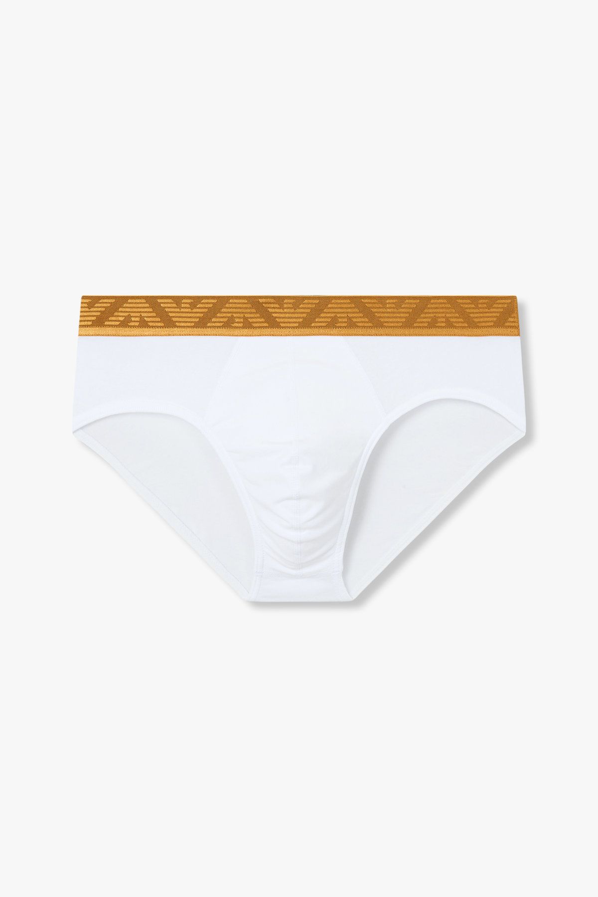 엠포리오 아르마니 언더웨어(EMPORIO ARMANI UNDERWEAR) 남성 글로시 로고 밴딩 코튼 브리프_화이트 0815111307