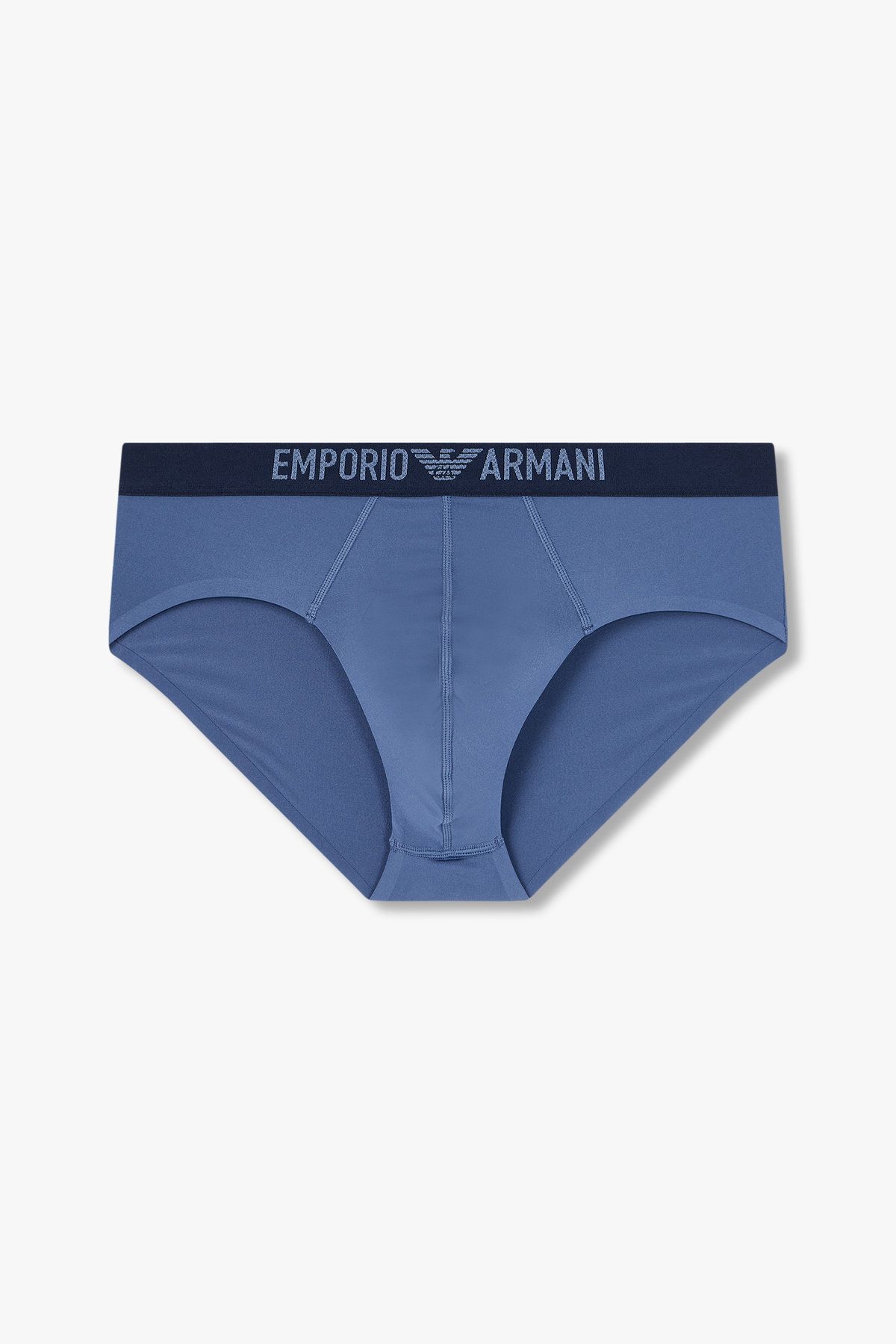 엠포리오 아르마니 언더웨어(EMPORIO ARMANI UNDERWEAR) 남성 로고 밴딩 글로시 브리프_인디고 0815111009