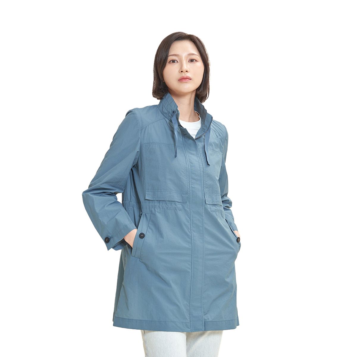 크로커다일레이디(CROCODILE LADIES) 허리스트링 롱 여름 코트_CLDMCT101