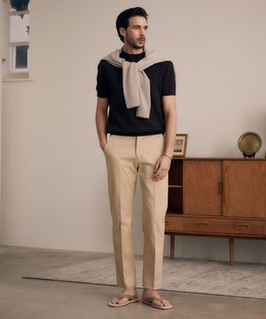 (M) 컴팩트 코튼 테이퍼드 치노 팬츠 4color