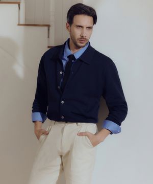 (M) 파인 울 카라 가디건 2color