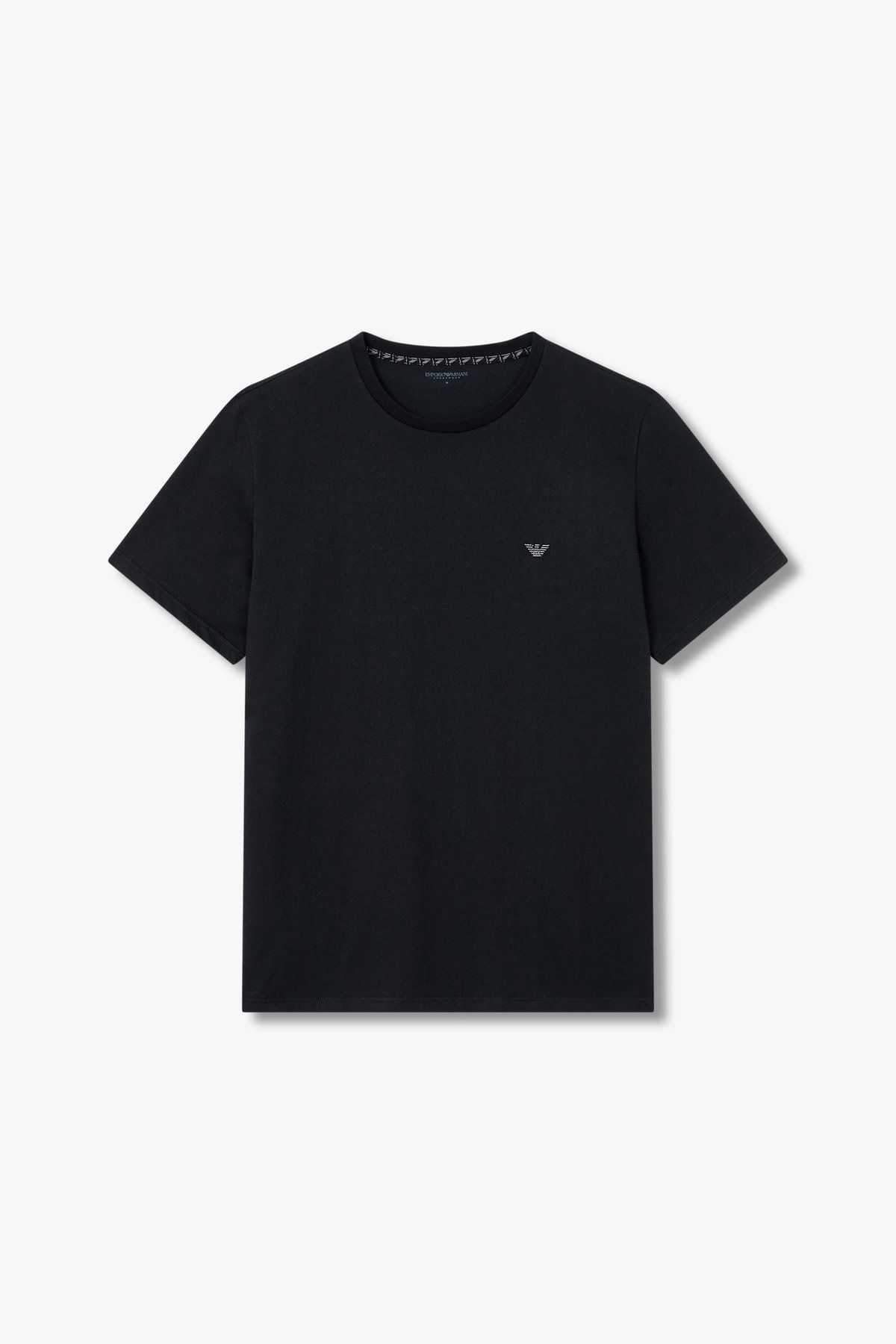 엠포리오 아르마니 언더웨어(EMPORIO ARMANI UNDERWEAR) 남성 미니 이글 로고 라운지 티셔츠_블랙 0815134017