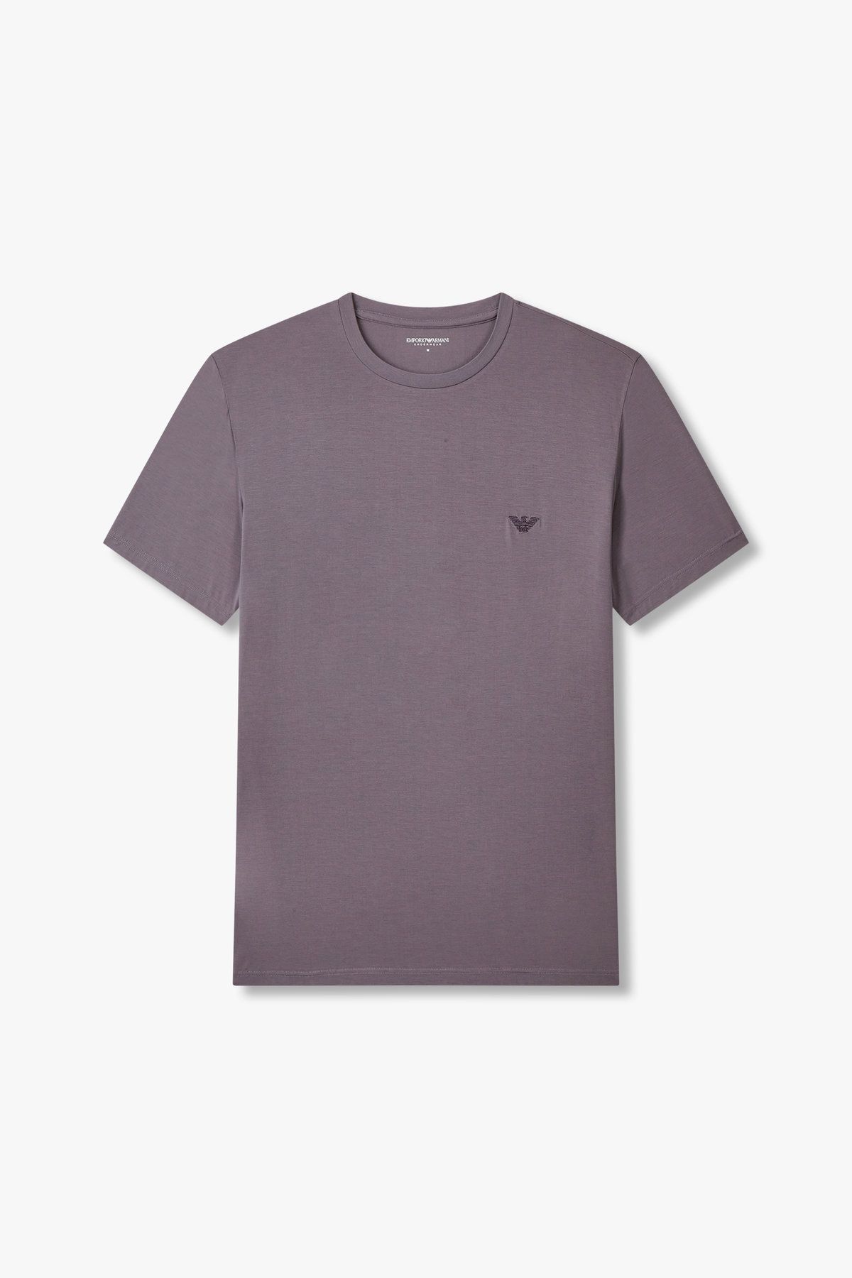 엠포리오 아르마니 언더웨어(EMPORIO ARMANI UNDERWEAR) 남성 이글 로고 레이온 라운지 티셔츠_다크 퍼플 0815134005