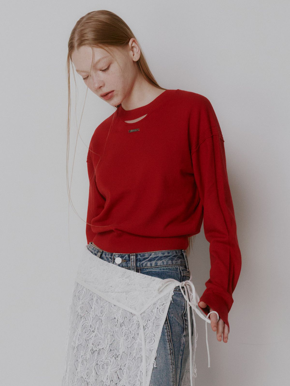 레이브(RAIVE) Neck Slit Detail Knit VK5SP110_3color