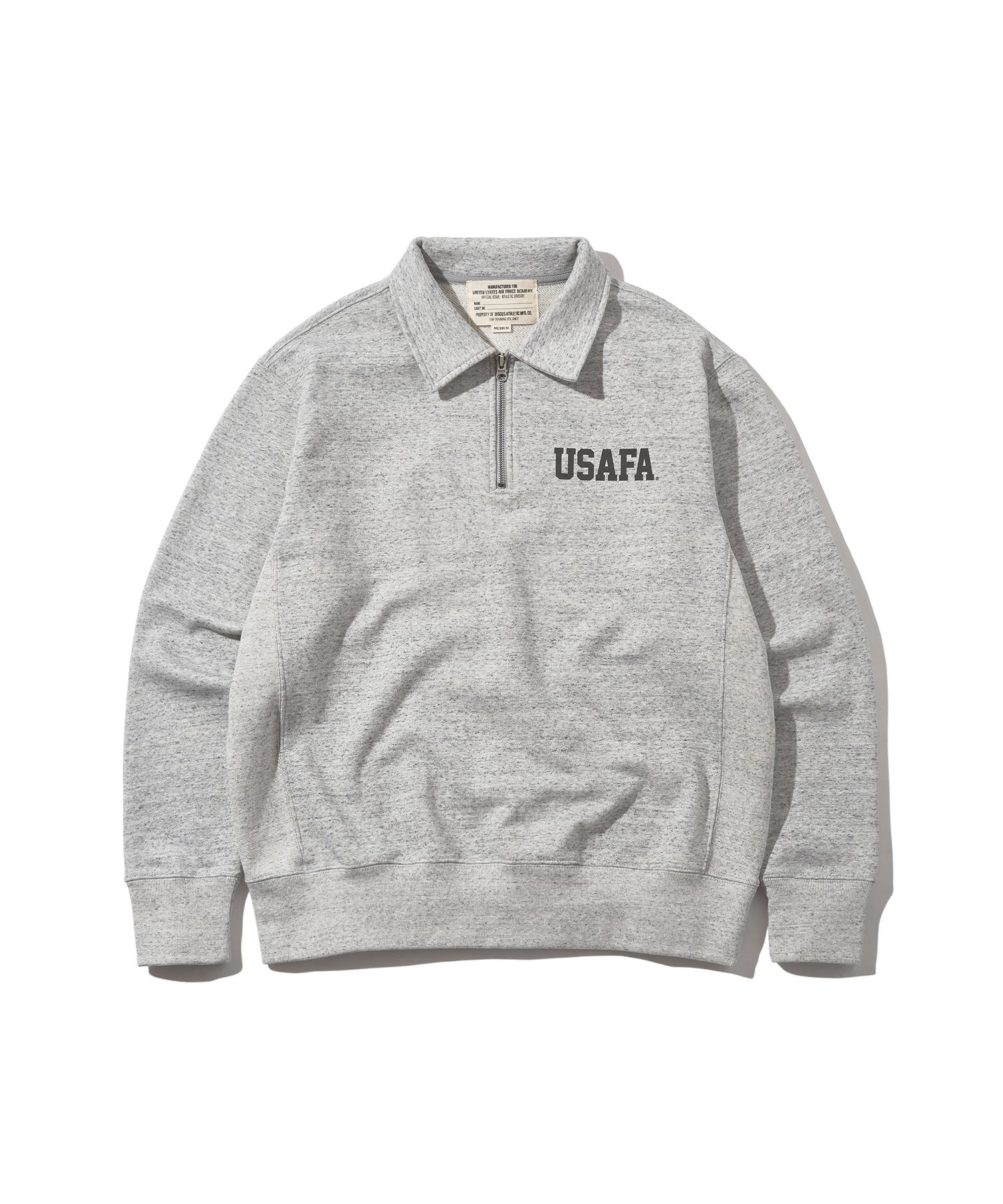 ファッションシーンで話題のこれから流行るブランド12選 MUSINSA Zip-Up Half USAFA Heavyweight ATHLETIC DISCUS | トップス