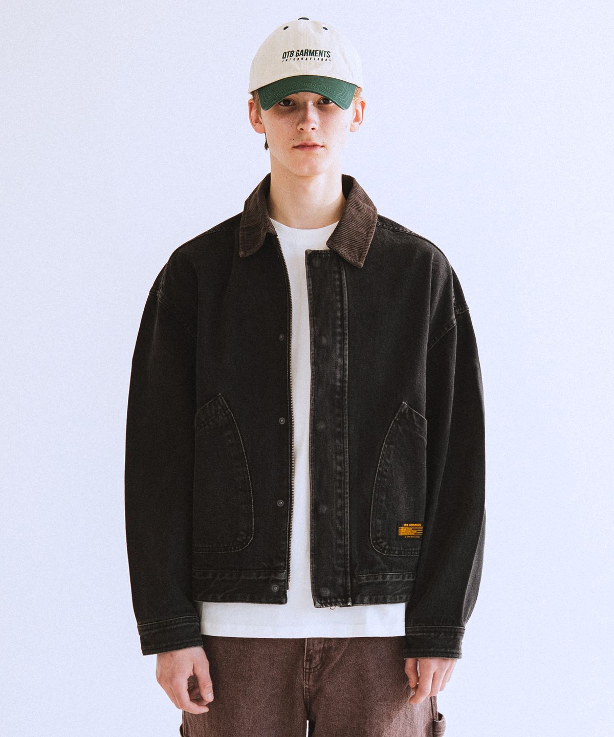 큐티에잇 가먼츠(QT8 GARMENTS) RG Denim Placket Trucker Jacket (Black)