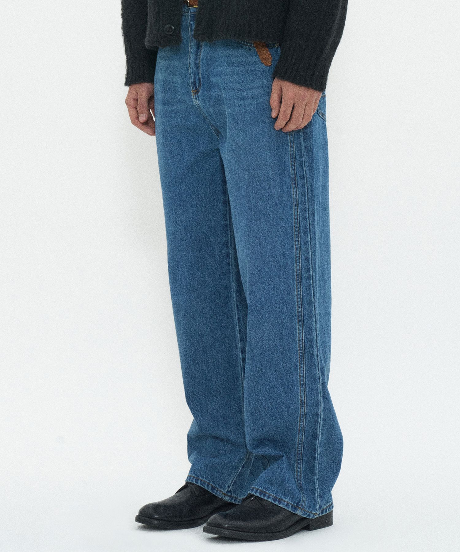 デニム・ジーパン PARTIMENTO Brushed Denim Seam Line Pants 5MM356 61Wx61fjxUL._AC_SX425_.jpg