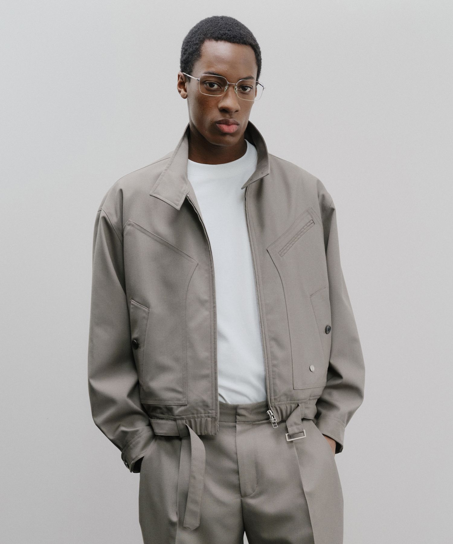 MUSINSA公式 | IEY HARRIS BELTED JACKET Khaki