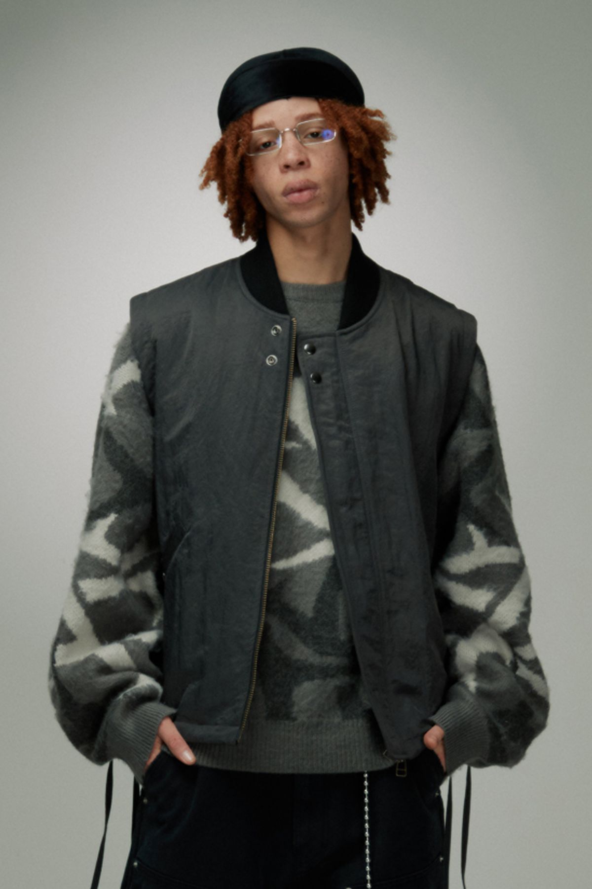 홀리선(HORLISUN) Cooper Crease Nylon Vest Chacoal