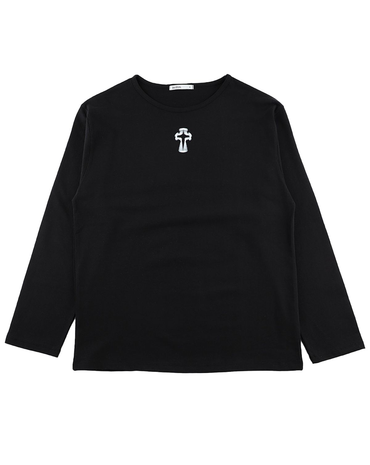 도톤(DOTON) 십자가 프린트 롱 슬리브(Black)