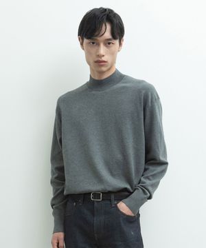 926 Dark grey Knit Mock neck