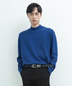 926 Blue Knit Mock neck