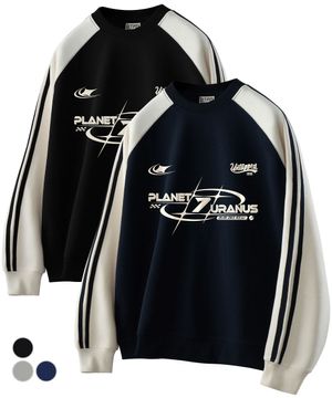 URANUS 7 트랙 스포티 오버핏 맨투맨 3Color