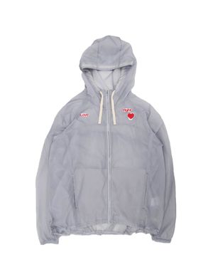 LOVE SEE-THROUGH WINDBREAKER (LIGHT GREY)