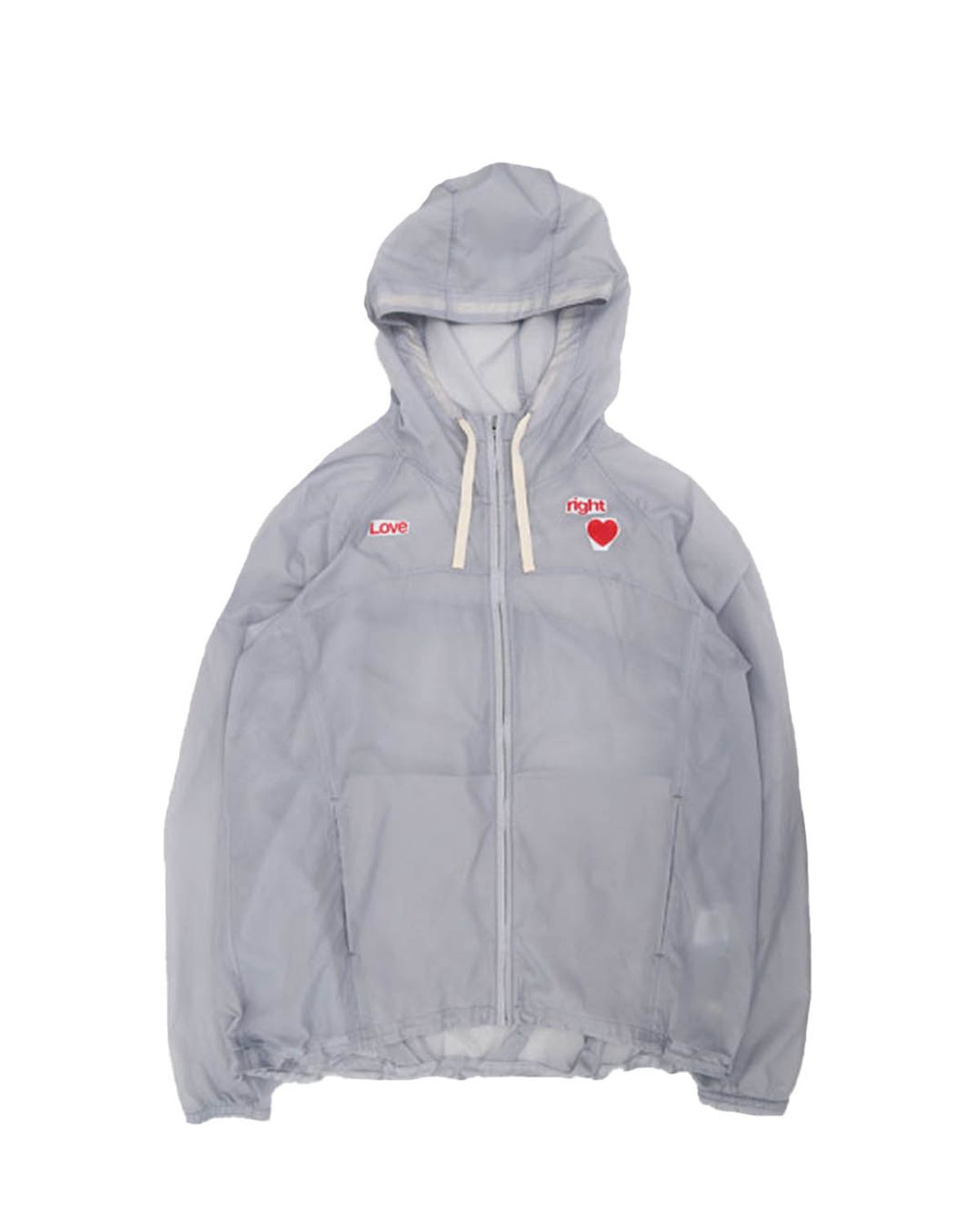 더뮤지엄비지터(THEMUSEUMVISITOR) LOVE SEE-THROUGH WINDBREAKER (LIGHT GREY)