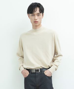 926 Beige Knit Mock neck