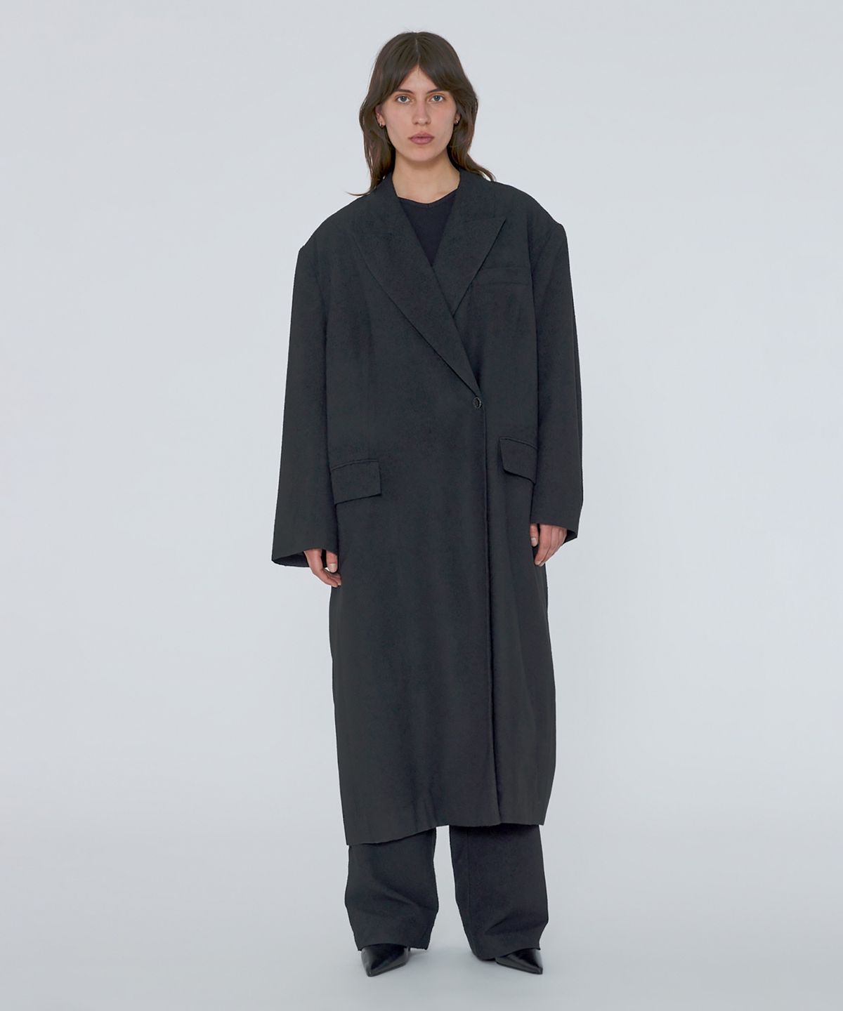 리메인(REMAIN) (W) 오버사이즈 박시 코트 블랙 OVERSIZE BOXY COAT BLACK