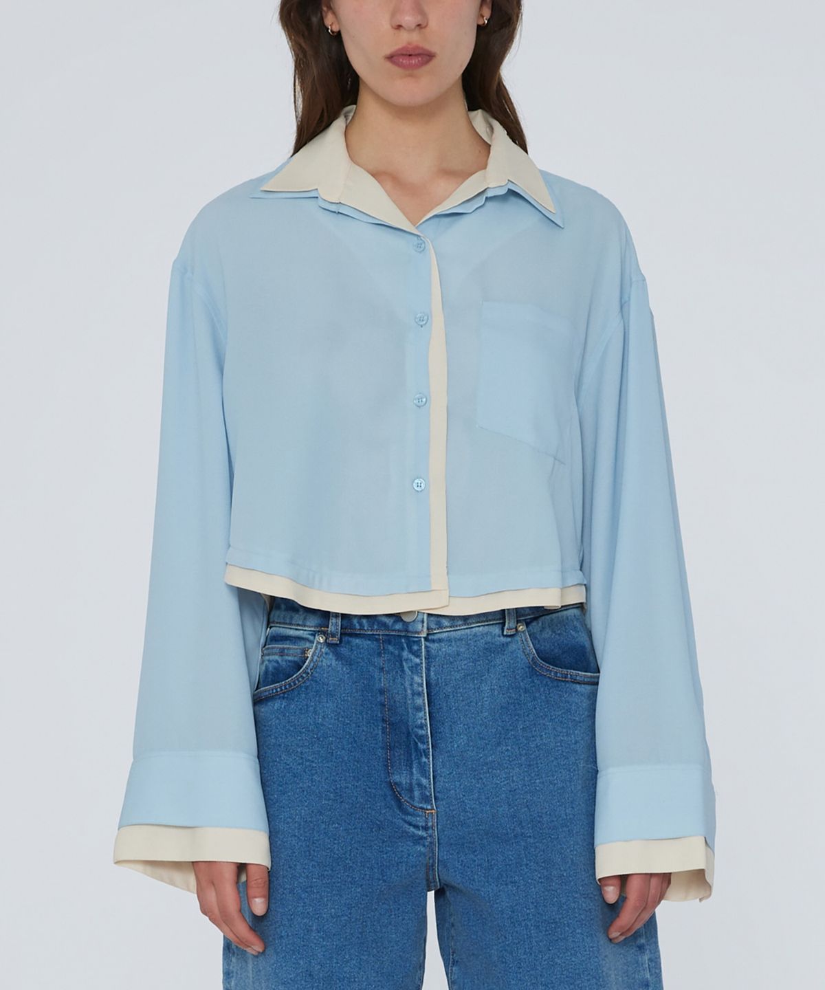 리메인(REMAIN) (W) 투 레이어 셔츠 베이비 블루 TWO LAYER SHIRT BABY BLUE