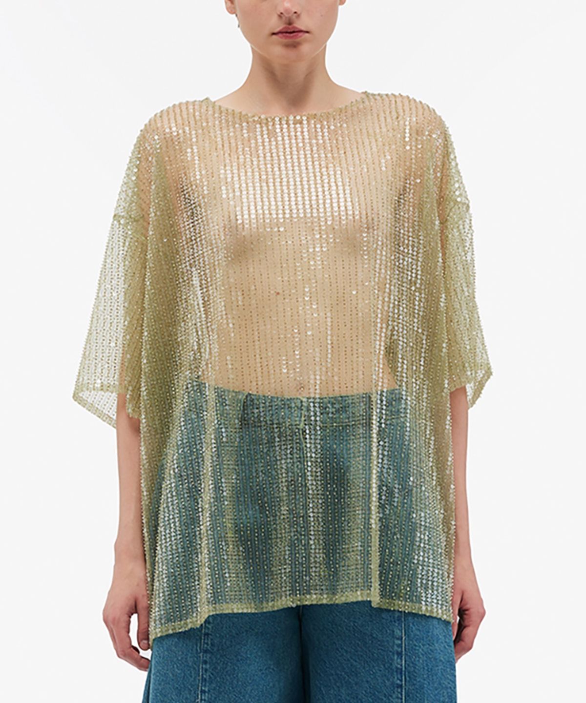 리메인(REMAIN) (W) 시퀸 블라우스 보그 SEQUIN SHIRT BOG