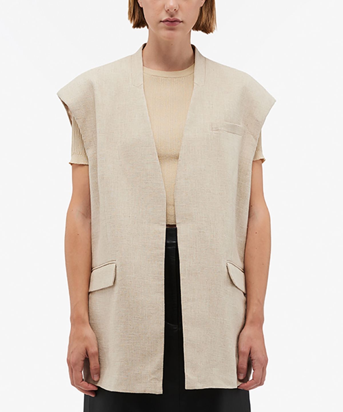 리메인(REMAIN) (W) 오버사이즈 베스트 토푸 베이지 OVERSIZED VEST TOFU BEIGE