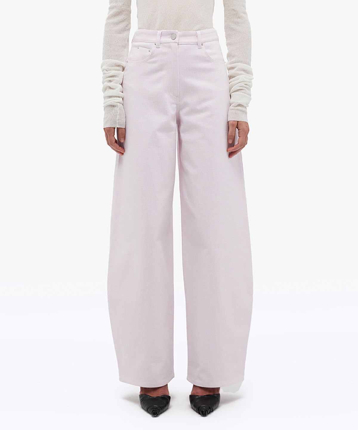 리메인(REMAIN) (W) 코쿤 스트라이프 팬츠 발레리나 콤 COCOON STRIPED PANTS