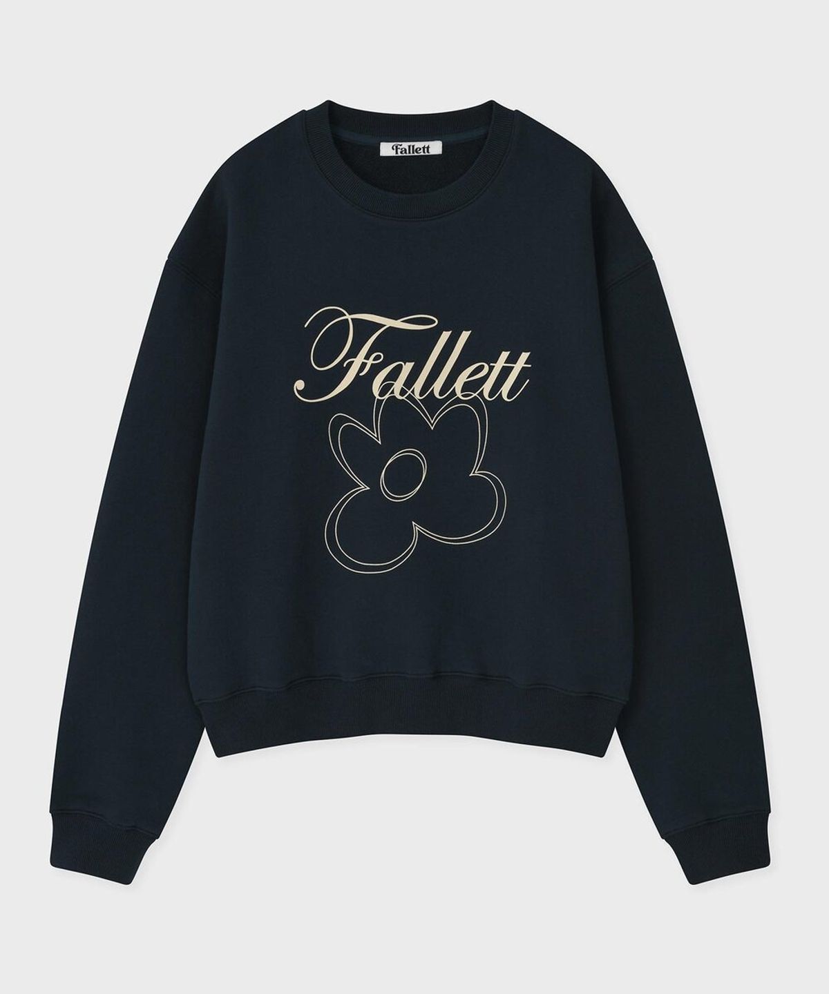 팔렛(FALLETT) 플라워 드로잉 맨투맨 네이비