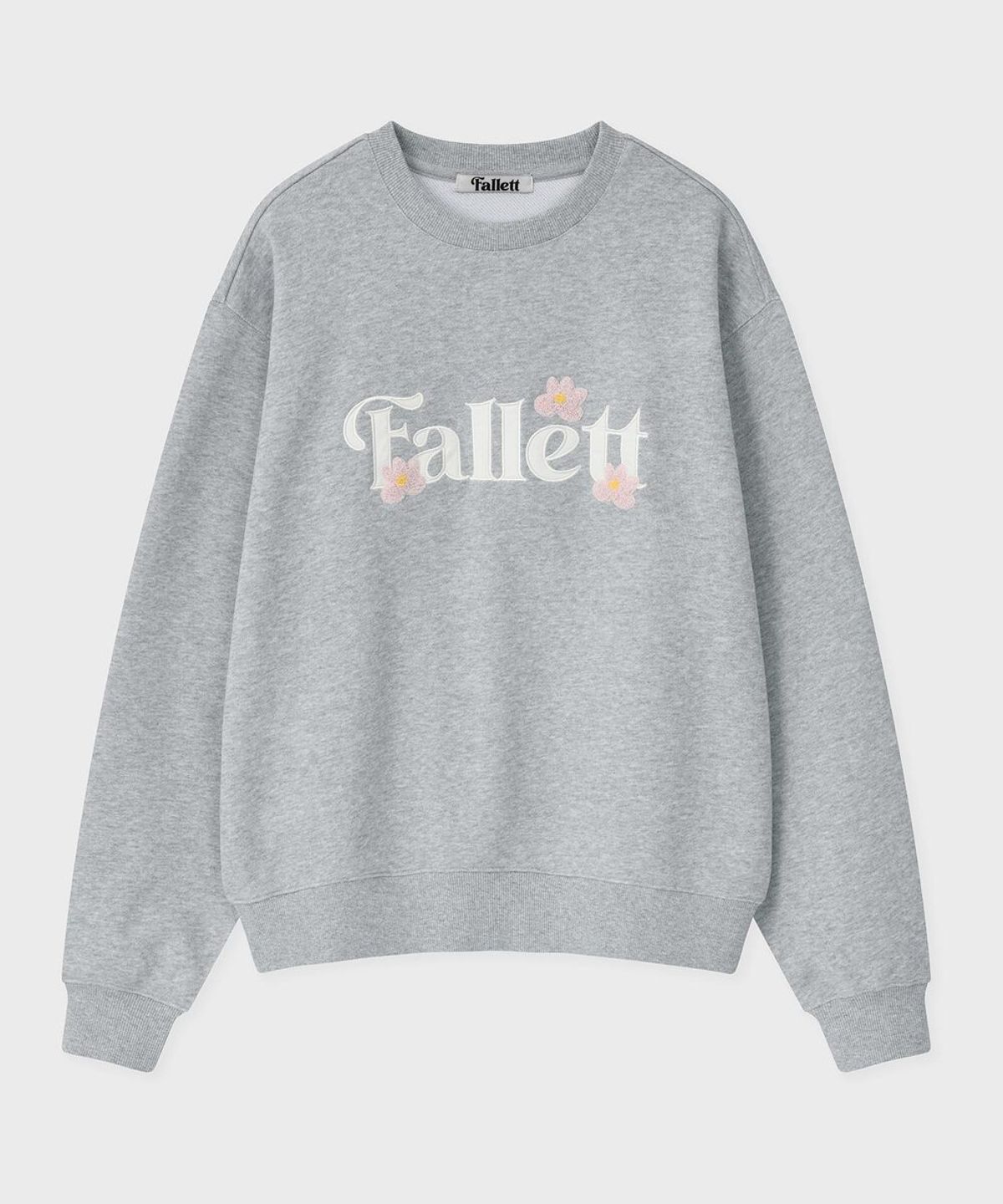 팔렛(FALLETT) 미니 부클 플라워 맨투맨 그레이