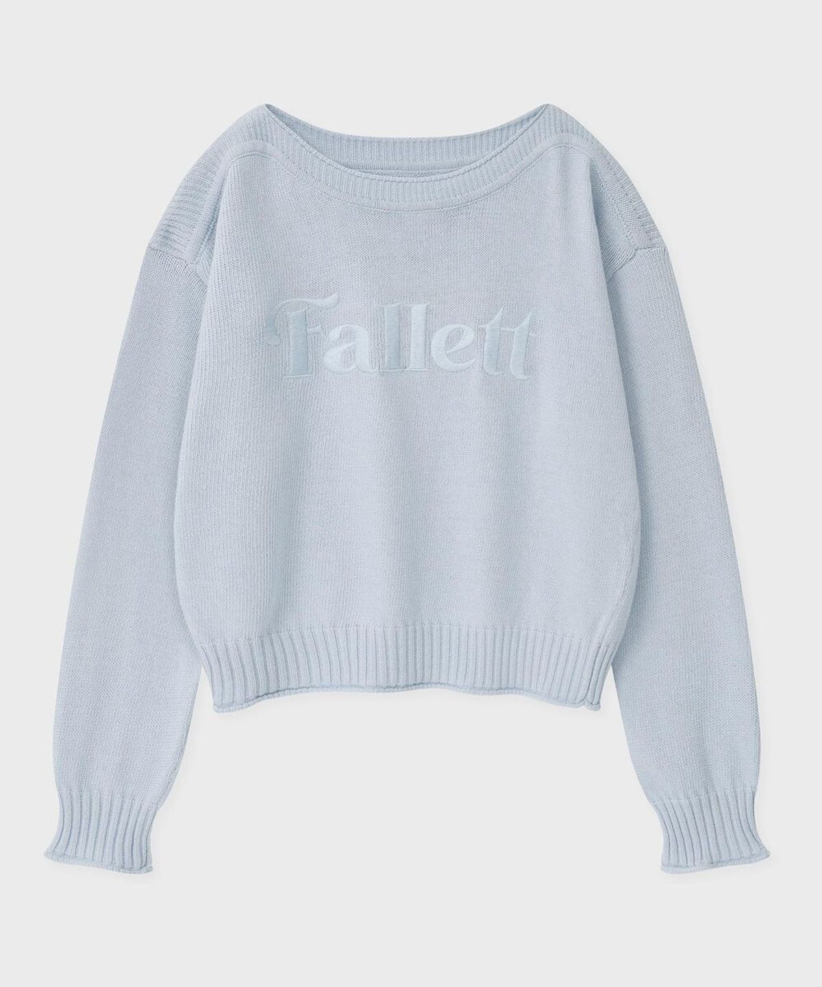 팔렛(FALLETT) 스토리 로고 자수 니트 스카이 블루